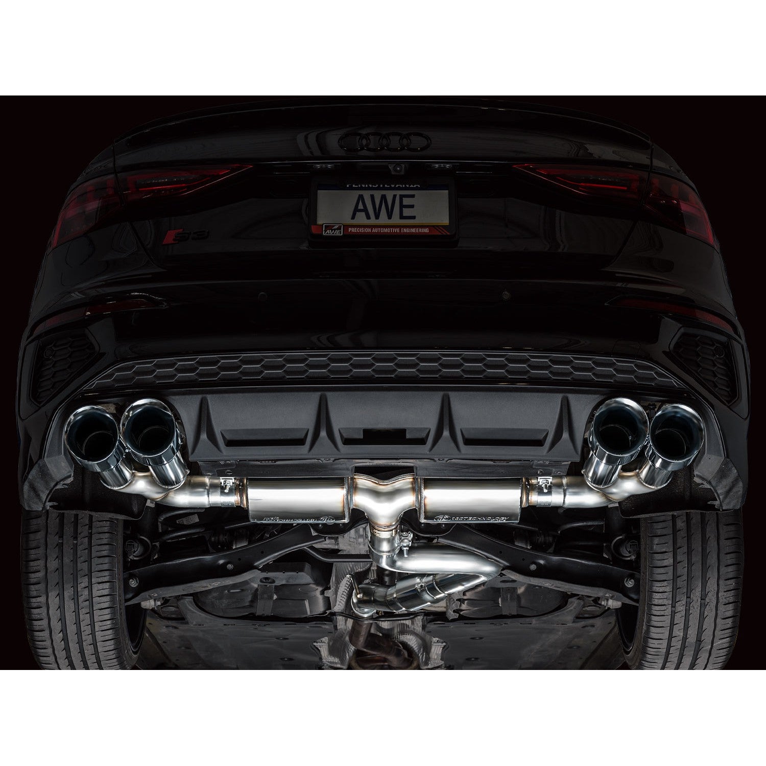 AWE Tuning Touring Edition Exhaust w/Chrome Silver Tips for 2022-2024 Audi 8Y S3