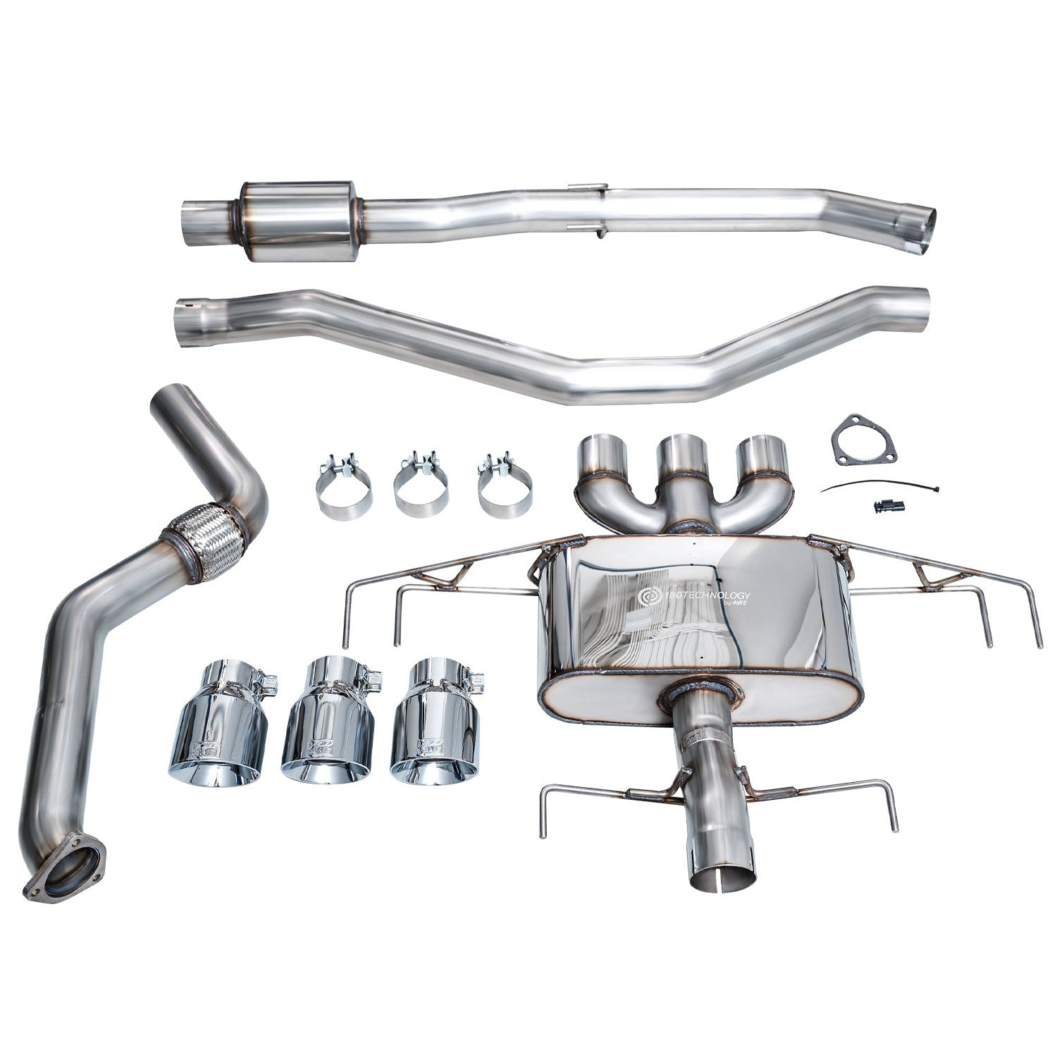 AWE Tuning Touring Edition Exhaust w/Triple Chrome Silver Tips for 2024+ Acura Integra Type S DE5