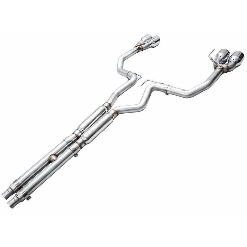 AWE Tuning 2024 Ford Mustang Dark Horse S650 RWD Track Edition Catback Exhaust w/ Quad Chrome Silver Tips