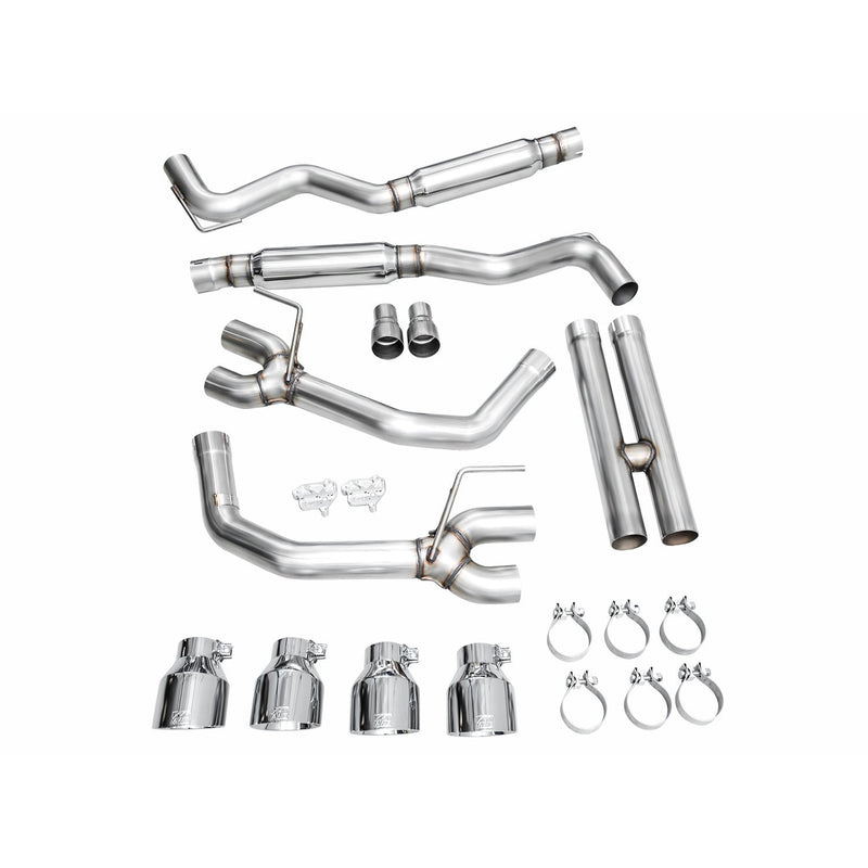 AWE Tuning 2024 Ford Mustang Dark Horse S650 RWD Track Edition Catback Exhaust w/ Quad Chrome Silver Tips