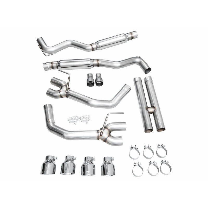 AWE Tuning 2024 Ford Mustang GT Fastback S650 RWD Track Edition Catback Exhaust w/ Quad Chrome Silver Tips