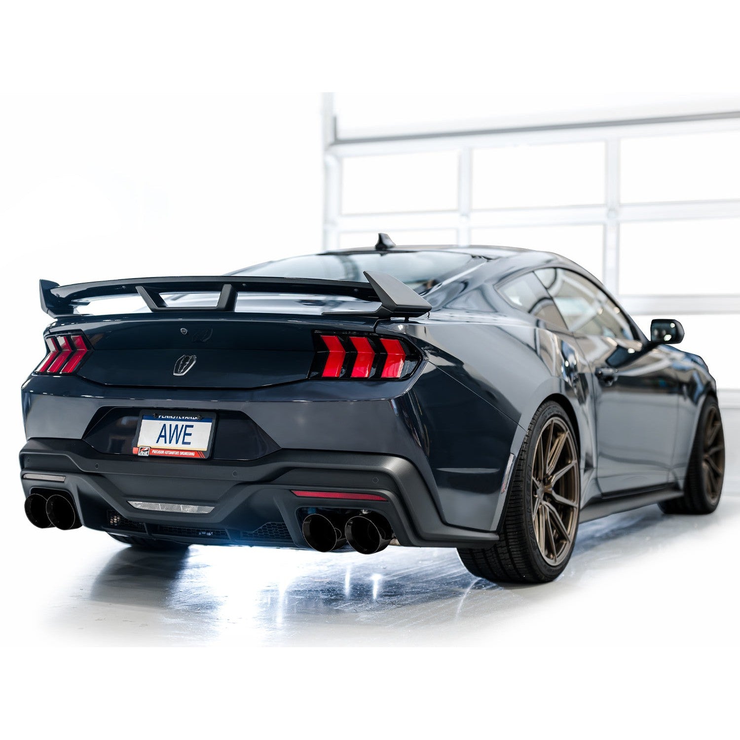 AWE Tuning Track Edition Catback Exhaust w/ Quad Diamond Black Tips - 2024 Ford Mustang Dark Horse S650 RWD