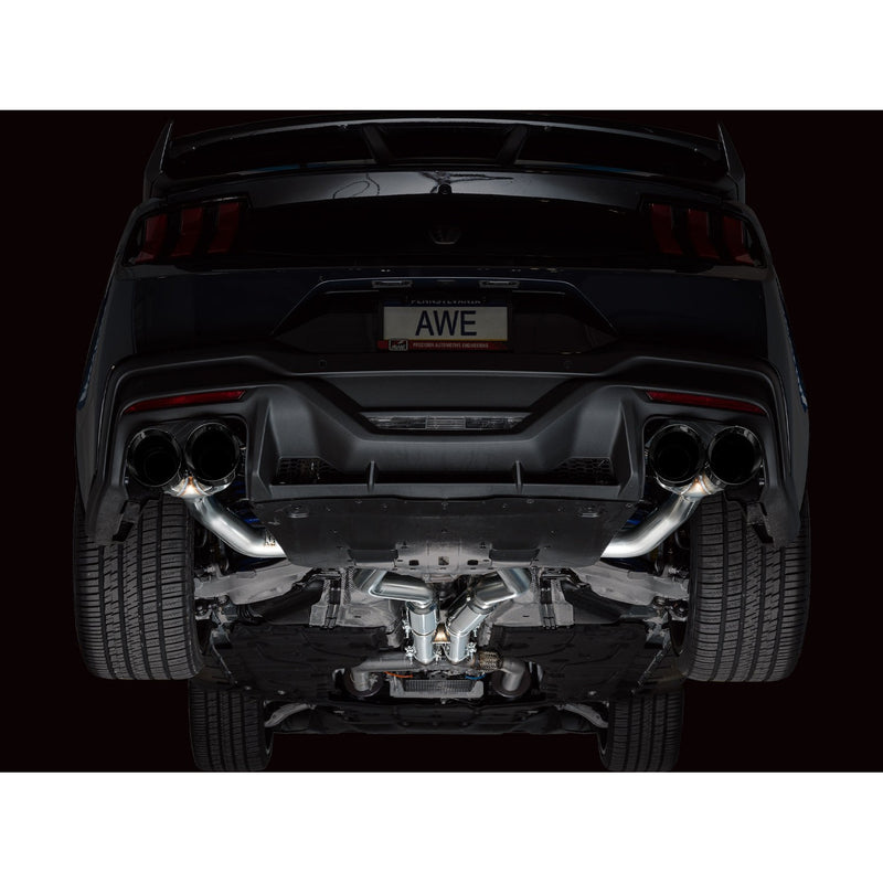 AWE Tuning 2024 Ford Mustang Dark Horse S650 RWD Track Edition Catback Exhaust w/ Quad Diamond Black Tips