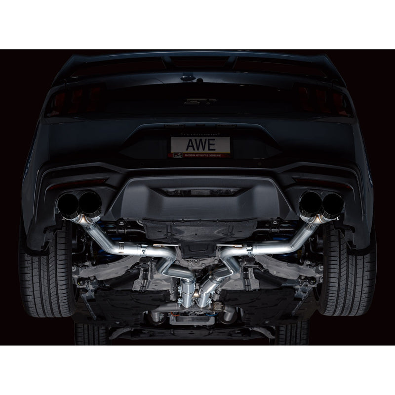 AWE Tuning 2024 Ford Mustang GT Fastback S650 RWD Track Edition Catback Exhaust w/ Quad Diamond Black Tips
