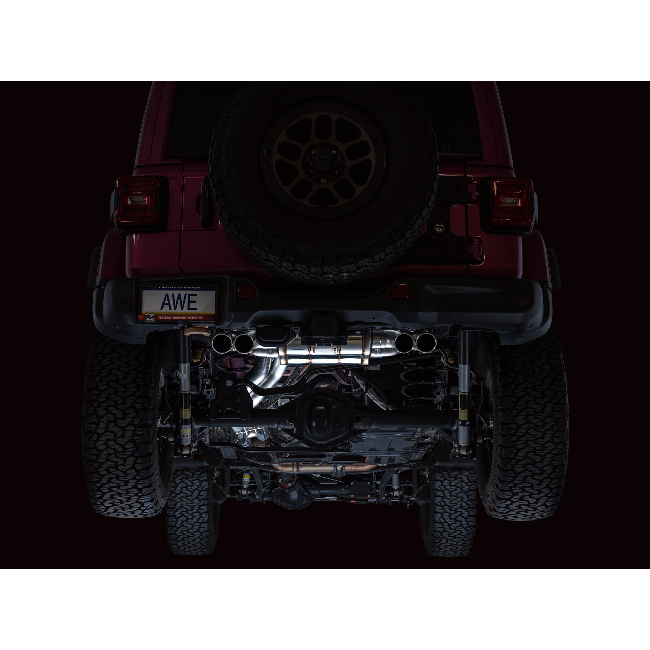 AWE Tuning Switchpath Cat-Back Exhaust for 2021+ Wrangler 392 - Quad BashGuards