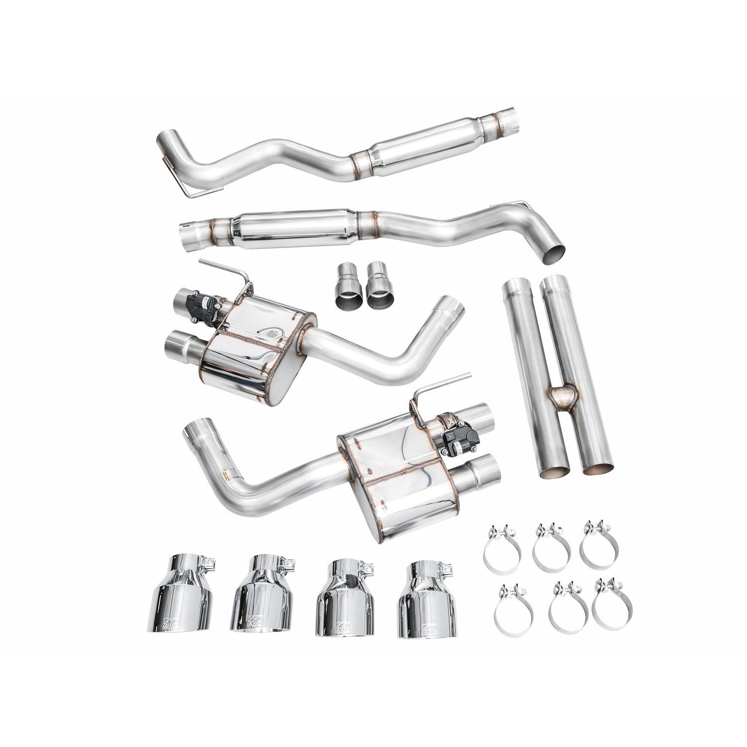 AWE SwitchPath Catback Exhaust w/Quad Chrome Silver Tips for 2024 Ford Mustang Dark Horse S650 RWD