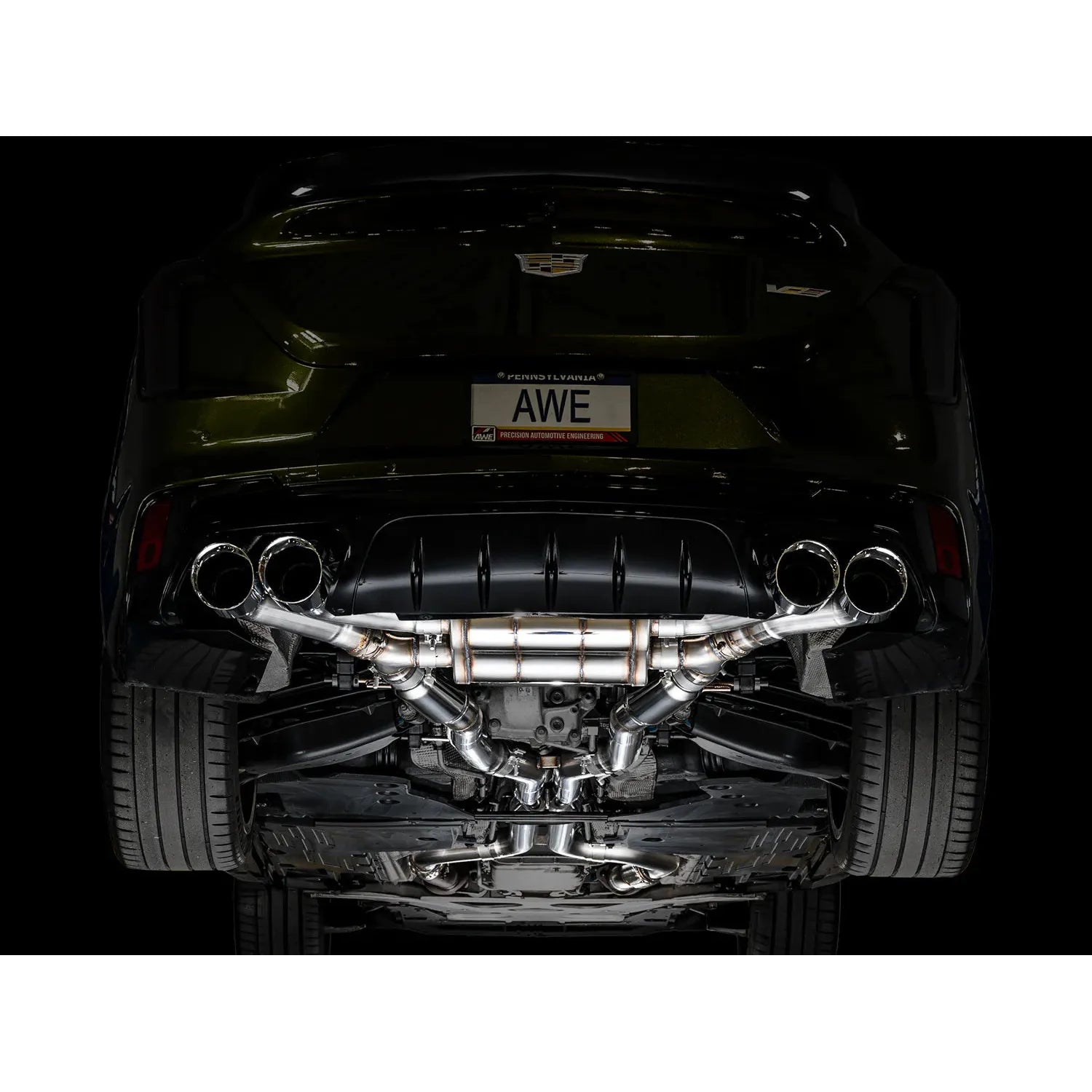 AWE Tuning SwitchPath Exhaust w/Chrome Silver Tips for 2021+ Cadillac CT4-V Blackwing
