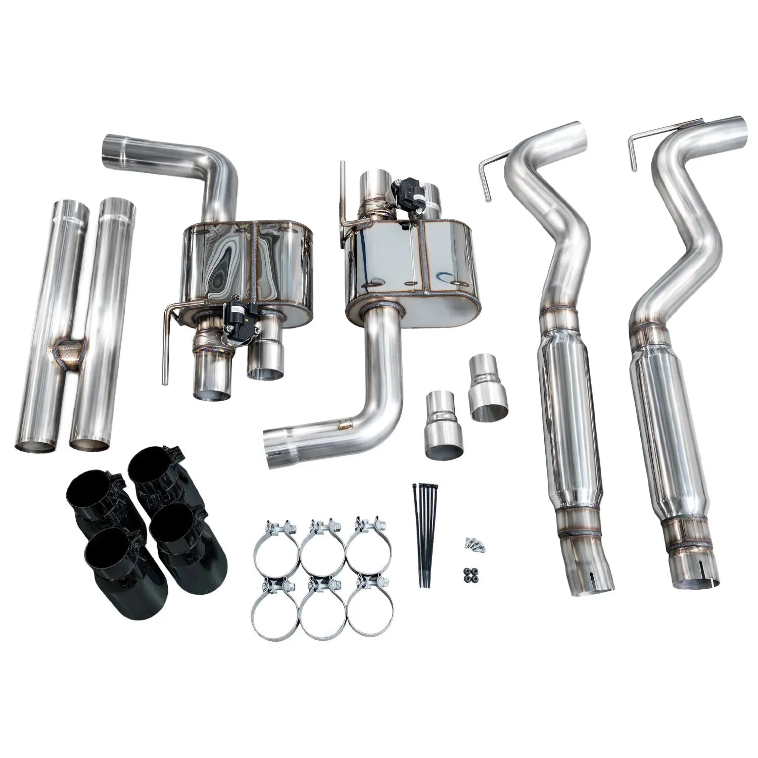 AWE Tuning SwitchPath Exhaust w/Diamond Black Tips - 2018-2023 Ford S550 Mustang GT