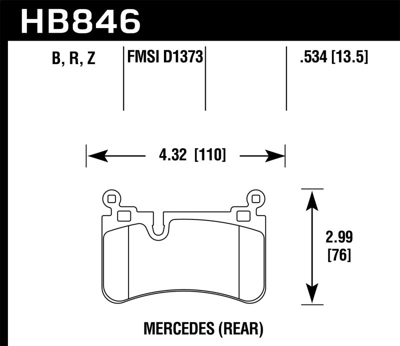 Hawk 08-13 Mercedes C-Class HPS 5.0 Rear Brake Pads