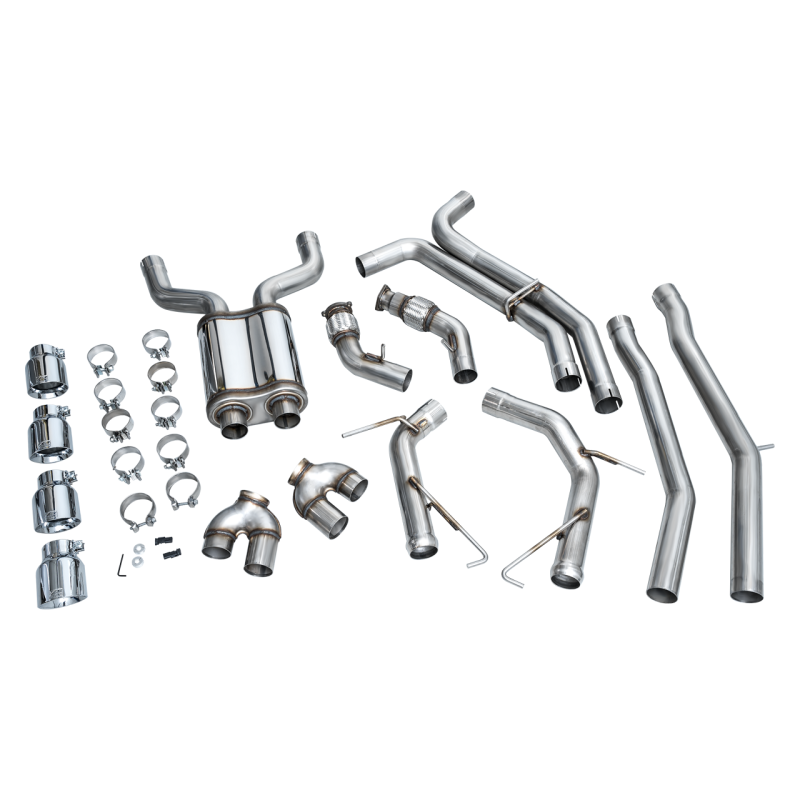 AWE Tuning 19-23 Audi C8 S6/S7 2.9T V6 AWD Track Edition Exhaust - Chrome Silver Tips