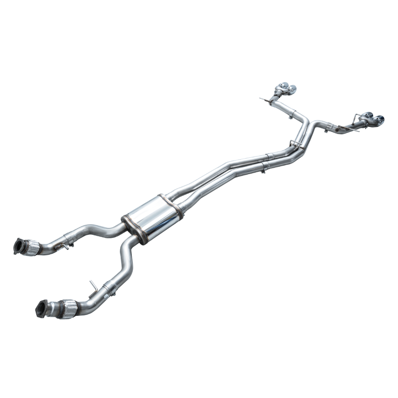 AWE Tuning 19-23 Audi C8 S6/S7 2.9T V6 AWD Track Edition Exhaust - Chrome Silver Tips