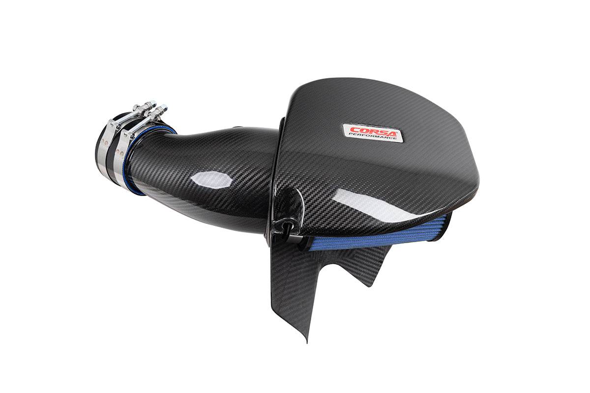 Corsa Carbon Fiber Open Element Air Intake - Oiled - 2021-2023 Dodge Challenger/Charger 6.4L V8