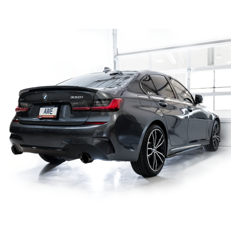 AWE 19-23 BMW 330i / 21-23 BMW 430i Base G2X Touring Axle Back Exhaust - Diamond Black