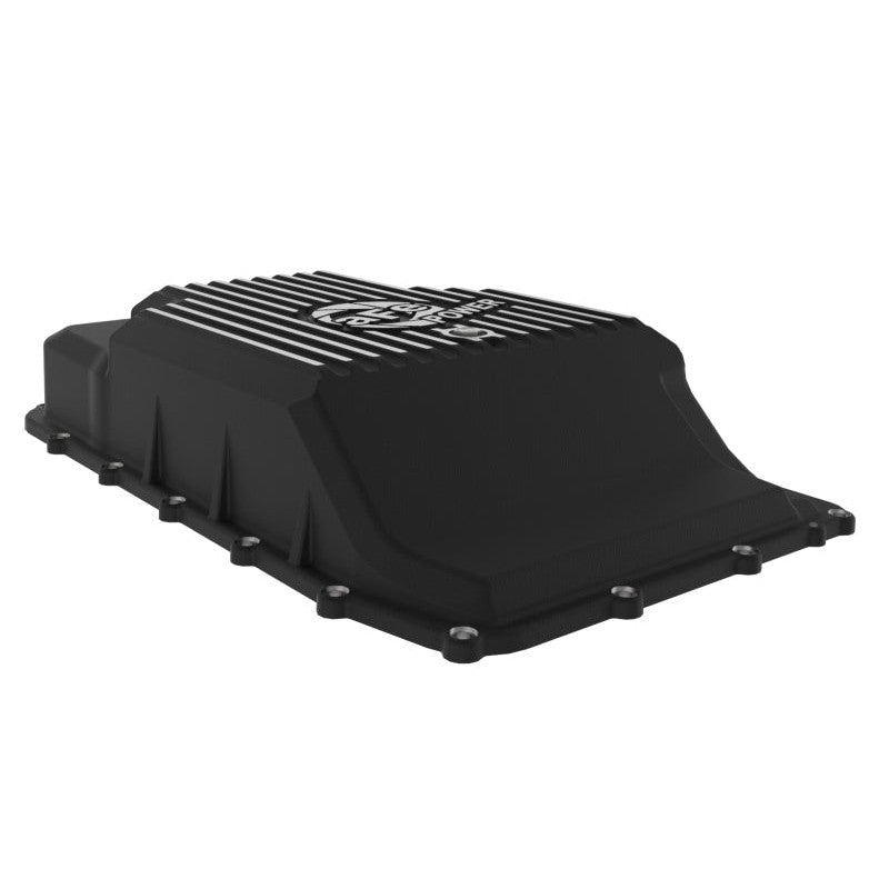 aFe 17-24 Ford F-150 10R60/10R80 Pro Series Rear Transmission Pan Black w/ Machined Fins