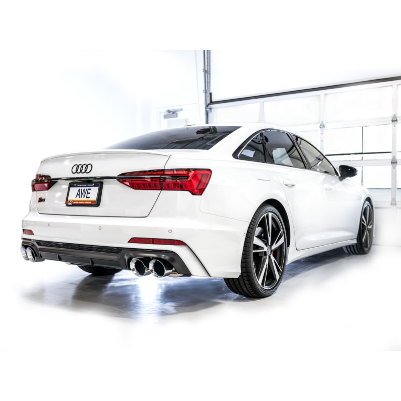 AWE Tuning 19-23 Audi C8 S6/S7 2.9T V6 AWD Touring Edition Exhaust - Chrome Silver Tips