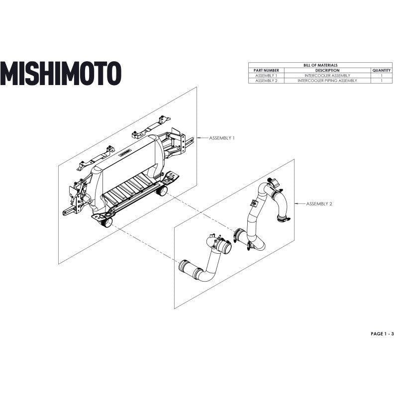 Mishimoto 21+ Bronco 2.3L High Mount INT Kit SL Core BK Pipes
