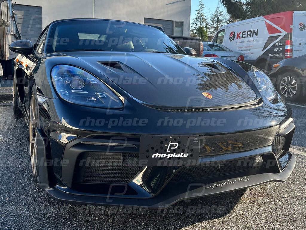 Rho-Plate V2 License Plate Relocator - Porsche 718 Spyder / Spyder RS / 718 GT4 / GT4 RS - 2020-2025