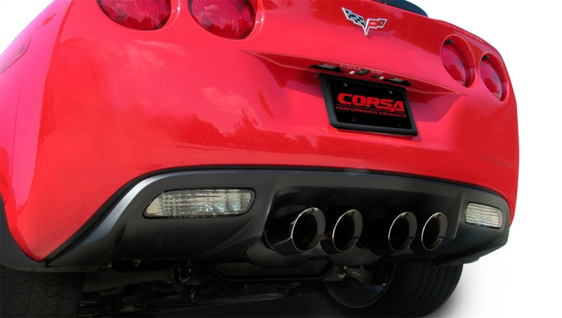 Corsa Sport Cat-Back Exhaust - Black Tips - 2006-2011 Chevrolet Corvette C6 Z06/ZR1