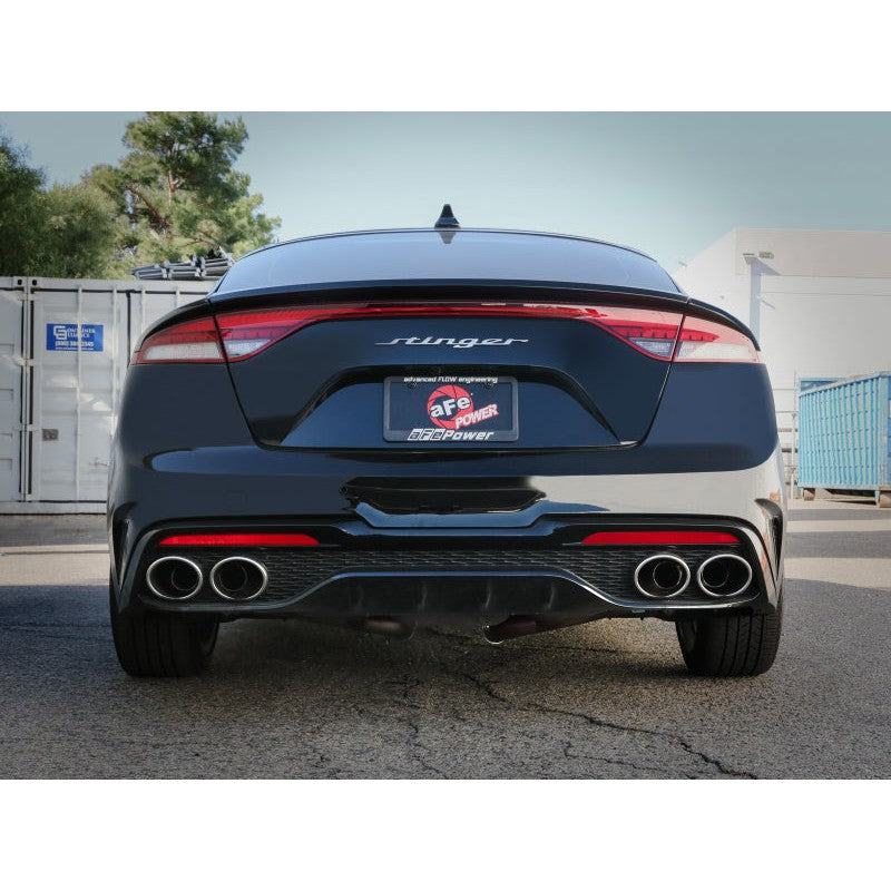 aFe Gemini XV 3in to Dual 2-1/2in 304 SS Cat-Back Exhaust w/ Cut-Out 18-21 Kia Stinger L4-2.0L (t)