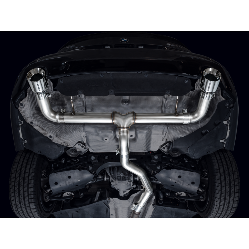 AWE 19-23 BMW 330i / 21-23 BMW 430i Base G2X Track Edition Axle Back Exhaust - Chrome Silver