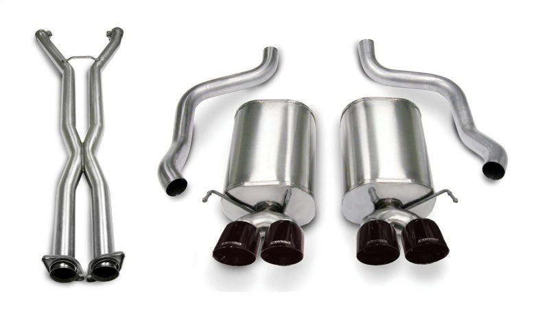 Corsa Sport Axle-Back with X-Pipe Exhaust - Black Tips - 2005-2008 Chevrolet Corvette (Manual)