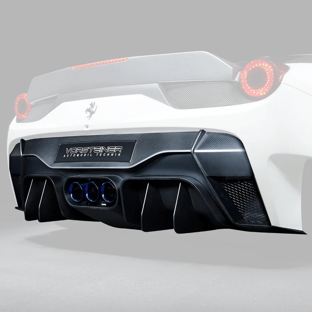 Vorsteiner VX Aero Carbon Fiber Rear Bumper w/ Rear Diffuser (Incl. Exhaust Tips) - 2009-2015 Ferrari 458 Italia