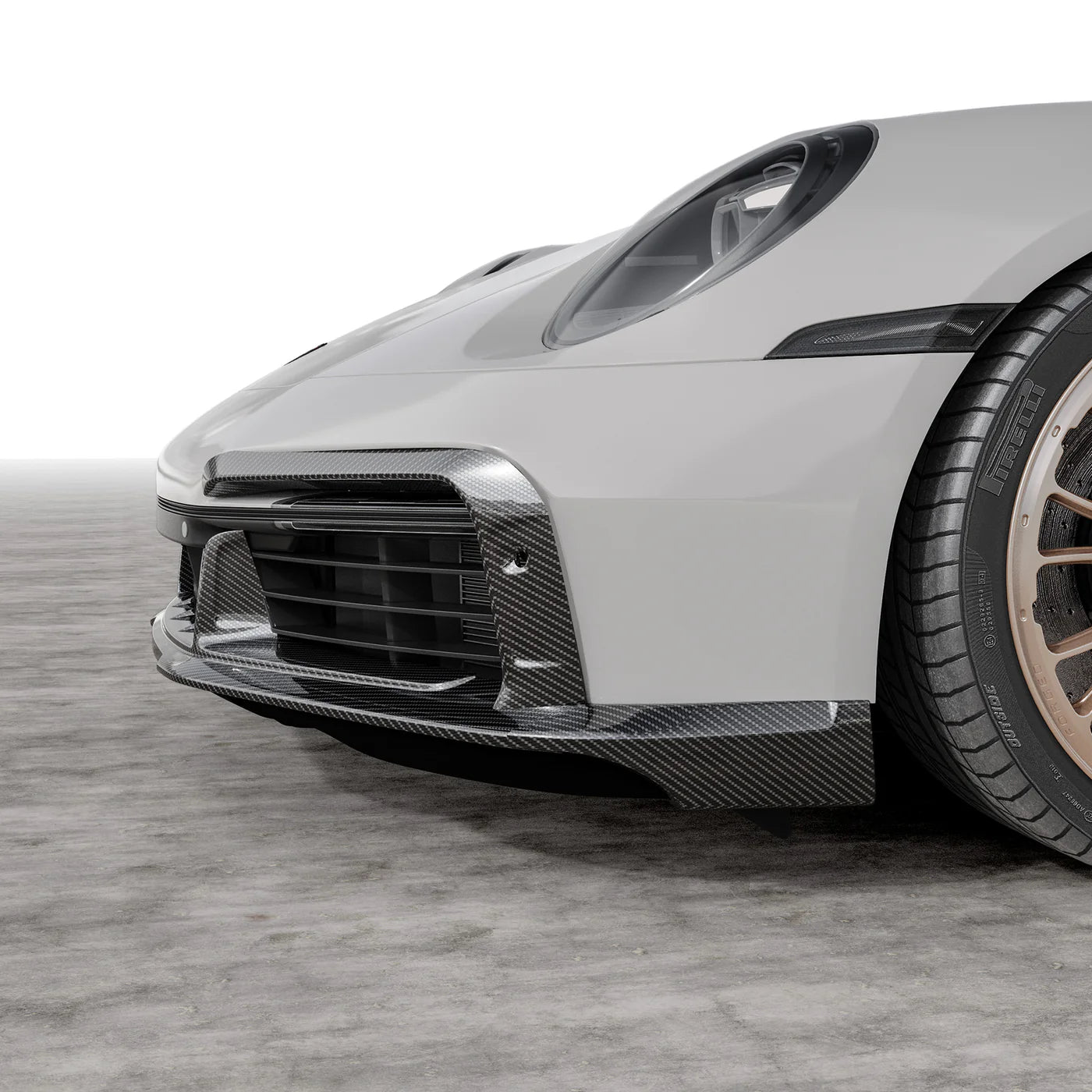 Vorsteiner Aero Carbon Fiber Front Spoiler w/ Side Fins  - 2019+ Porsche 992.1 Turbo S
