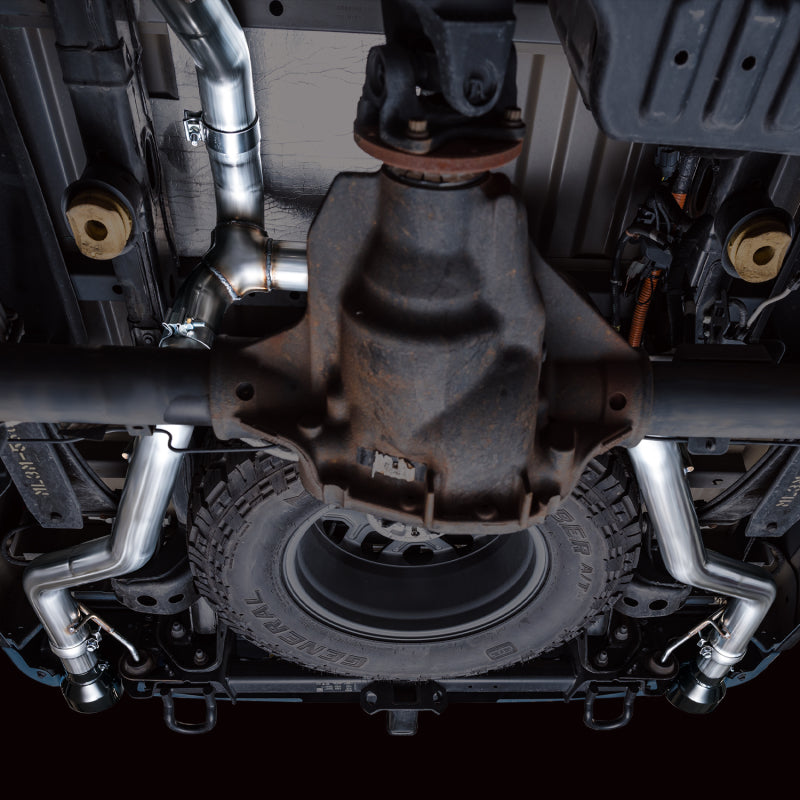 AWE Tuning Tuning 2021+ Ford F-150 Tremor (w/ Bumper Cutouts) 0FG Non-Resonated Catback -Diamond Black Tips