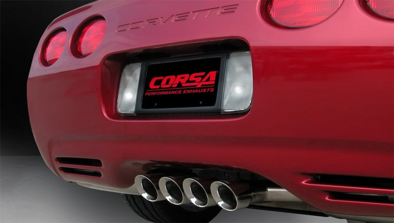 Corsa Sport Cat-Back Exhaust - Polished Tigershark 3.5" Tips - 1997-2004 Chevrolet Corvette C5