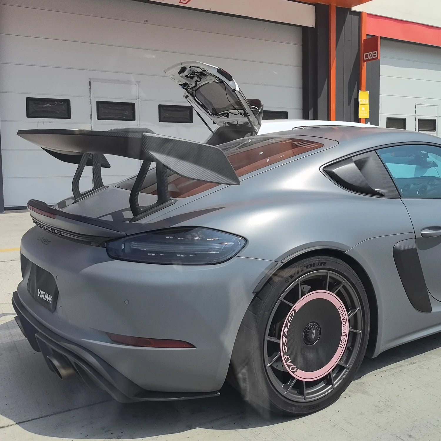 Silver Rocket SR DRS-1 Flex-Carbon Swan Neck Wing - 2022+ Porsche 718 Cayman GT4/GT4RS