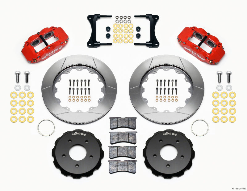 Wilwood Narrow Superlite 4R Front Hat Kit 14.00in Red 2007-Up Jeep Wrangler