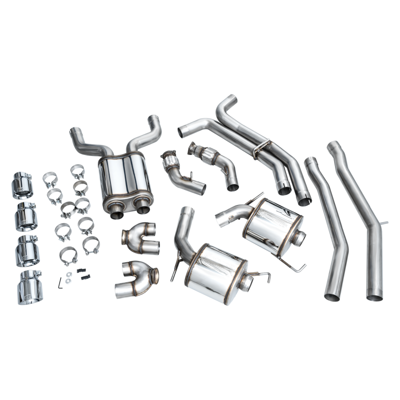 AWE Tuning 19-23 Audi C8 S6/S7 2.9T V6 AWD Touring Edition Exhaust - Chrome Silver Tips