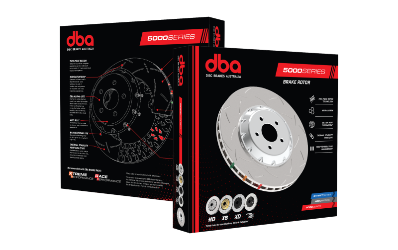 DBA 12-13 Audi TT Quattro RS (370mm Front Rotor) Front 5000 Series Slotted Rotor w/Sliver Hat
