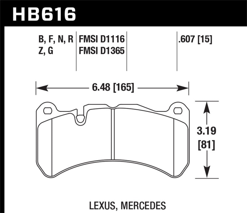 Hawk 08-09 Lexus IS-F HP+ Street Front Brake Pads - T1 Motorsports