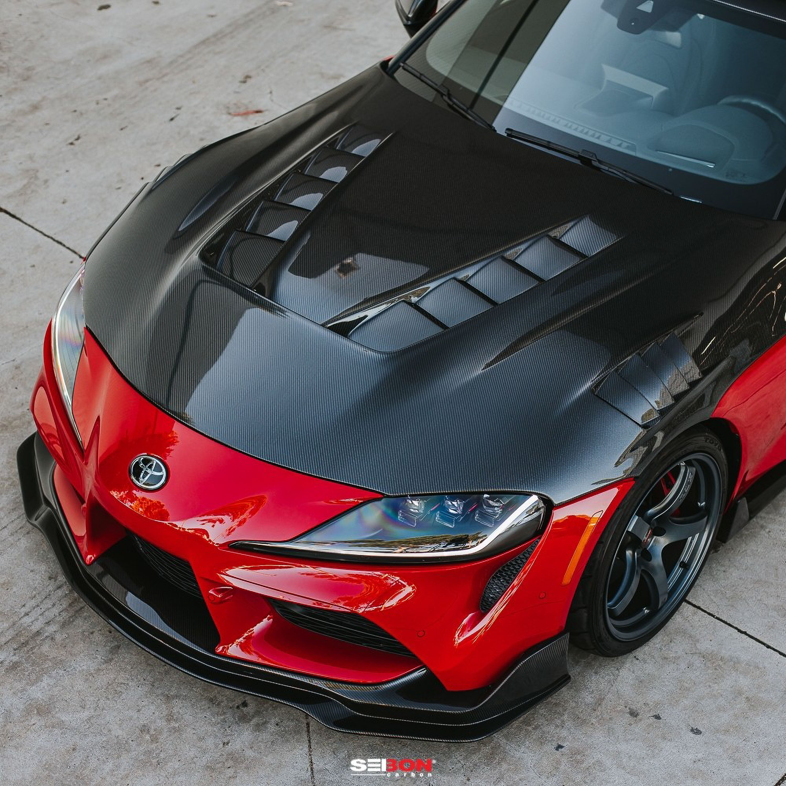 Seibon TV-Style Double Sided Carbon Fiber Hood - 2020-2023 Toyota Supra