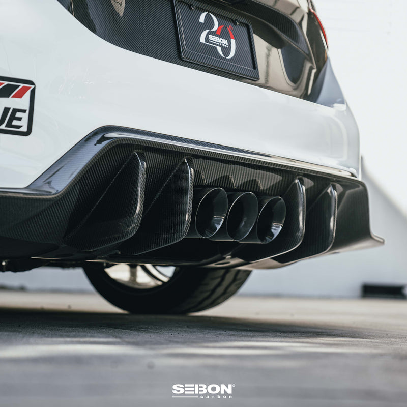 Seibon MB-Style Carbon Fiber Rear Diffuser - 2023-2024 Honda Civic Type R
