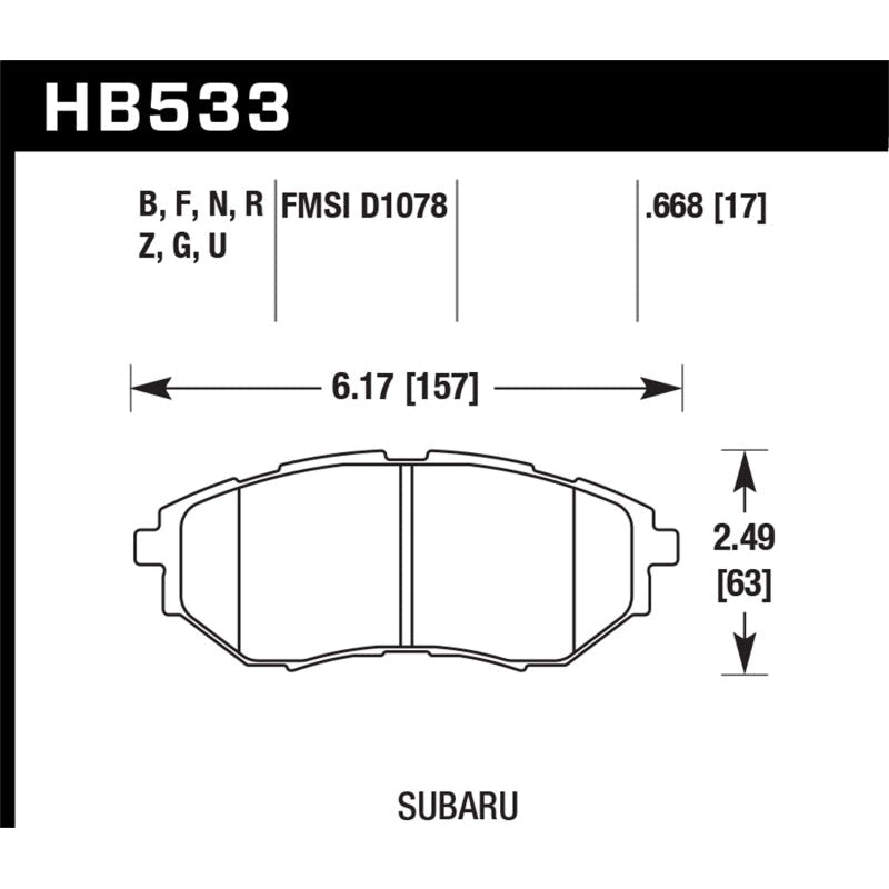 Hawk 05-08 LGT D1078 Performance Ceramic Street Front Brake Pads - T1 Motorsports