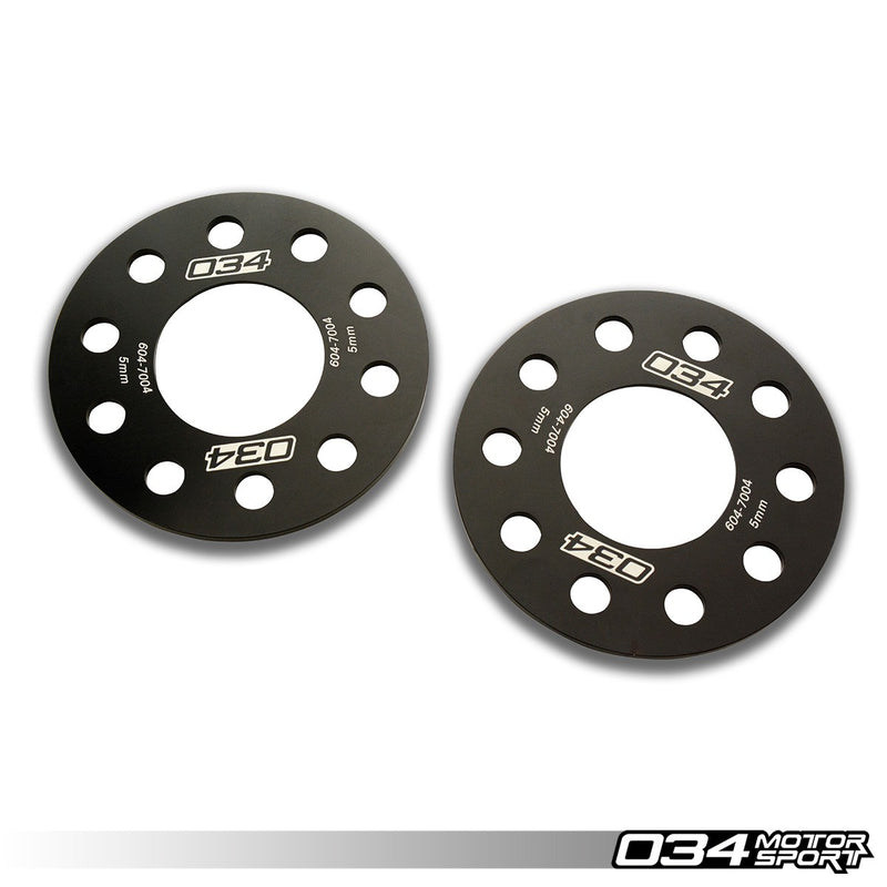 034 Motorsport Wheel Spacer Pair, 5mm, Audi 5X112mm with 66.5mm Center Bore - T1 Motorsports