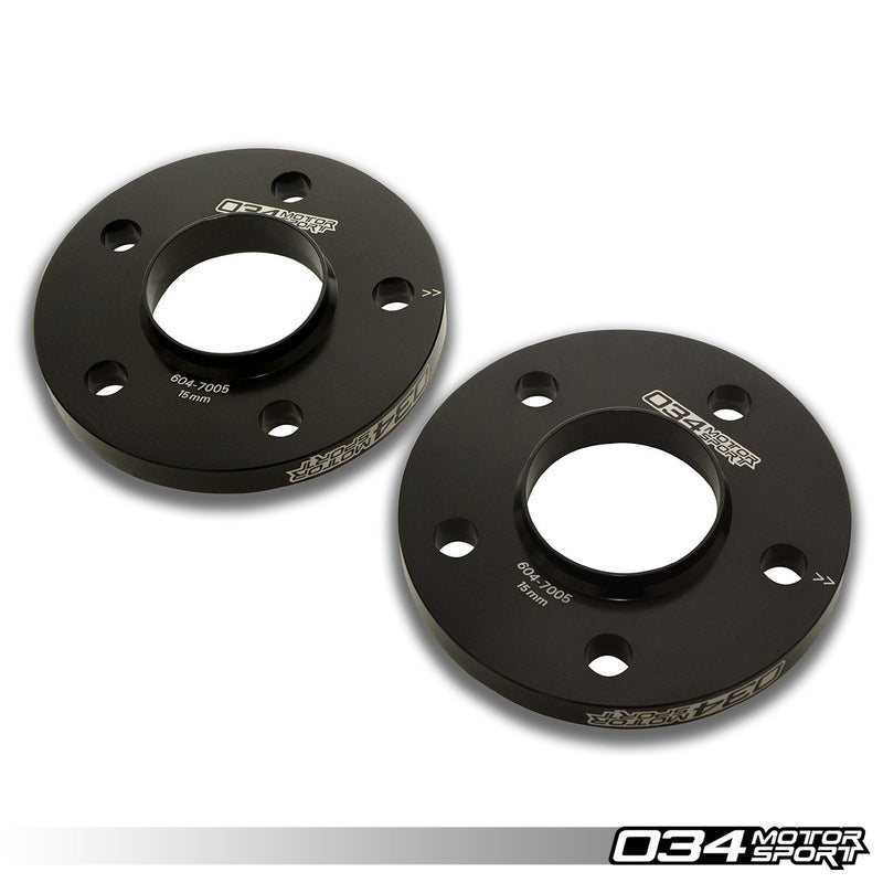 034 Motorsport Wheel Spacer Pair, 15mm, Audi 5x112mm with 66.5mm Center Bore - T1 Motorsports