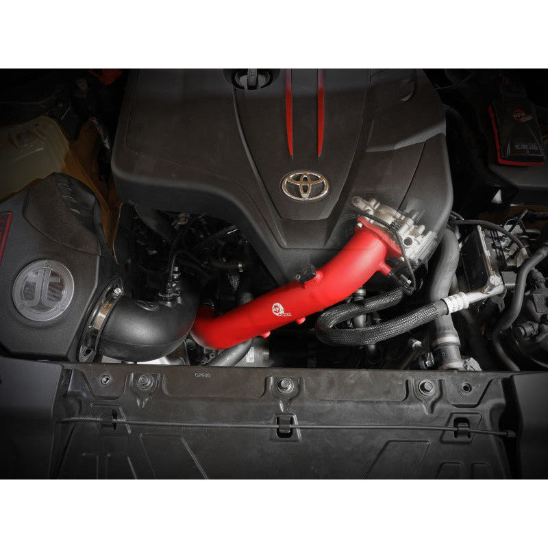 aFe BladeRunner Red 2-3/4in Aluminum Charge Pipe 2021 Toyota Supra GR (A90) I4-2.0L (t) B48