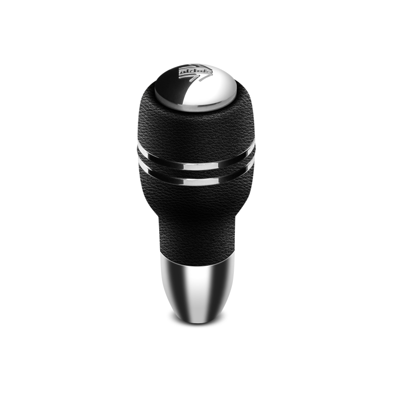 Momo Automatico Shift Knob - Black Leather, Chrome Insert