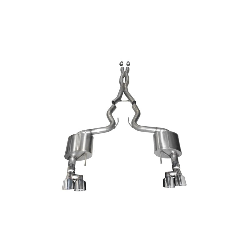Corsa 18-19 Ford Mustang V8 5.0L 3in Cat-Back Dual Rear Exit w/ 4in Polished Pro-Series Tips - T1 Motorsports