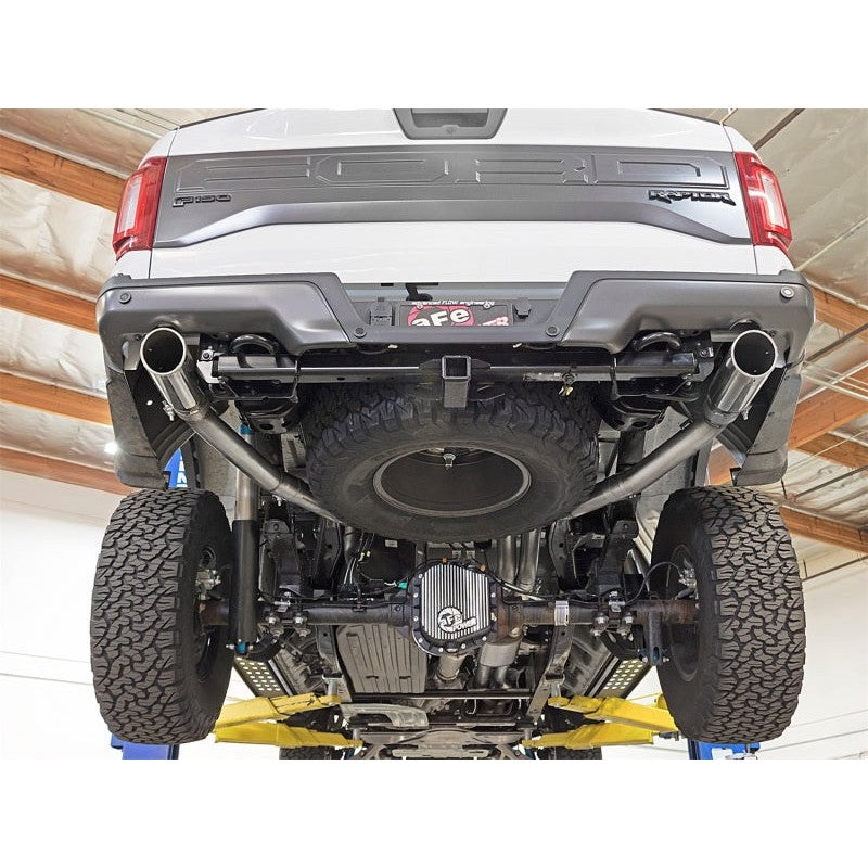 aFe MACHForce XP Exhaust Cat-Back SS-409 2017 Ford F-150 Raptor V6-3.5L (tt) w/ Polished Tips