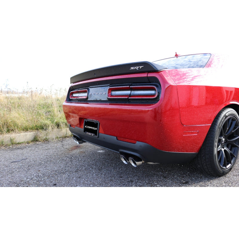 Corsa 15-17 Dodge Challenger Hellcat Dual Rear Exit Sport Exhaust w/ 3.5in Polished Tips - T1 Motorsports