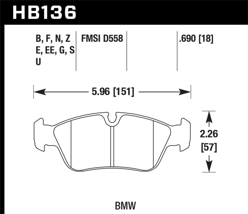Hawk 92-99 BMW 318i / 01-07 325i / 98-00 328i HPS 5.0 Front Brake Pads - T1 Motorsports