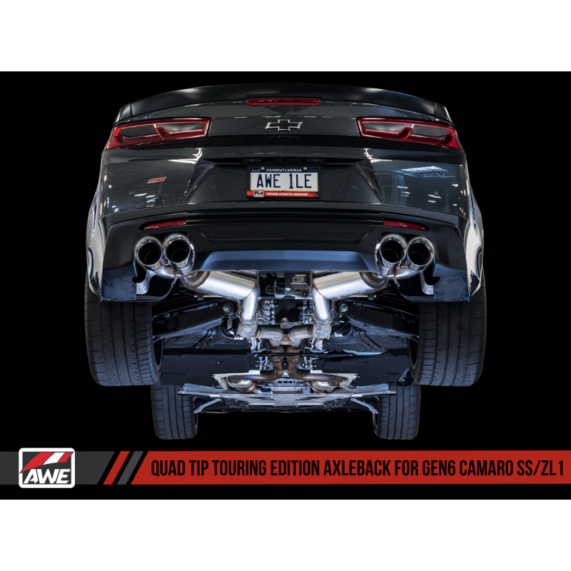 AWE Tuning 16-19 Chevrolet Camaro SS Axle-back Exhaust - Touring Edition (Quad Chrome Silver Tips)