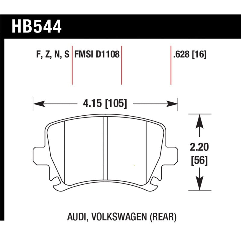 Hawk 2006-2009 Audi A3 TFSIi Quattro 2.0 HPS 5.0 Rear Brake Pads - T1 Motorsports