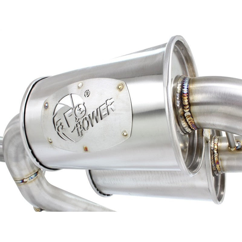 aFe MACHForce XP SS-304 Black Tip 2.5in Dia Cat Back Exhaust 12-14 BMW 335i (F30) 3.0L (t)