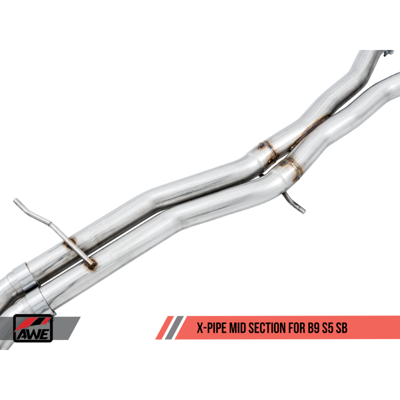 AWE Tuning Audi B9 S5 Sportback SwitchPath Exhaust - Non-Resonated (Silver 102mm Tips) - T1 Motorsports