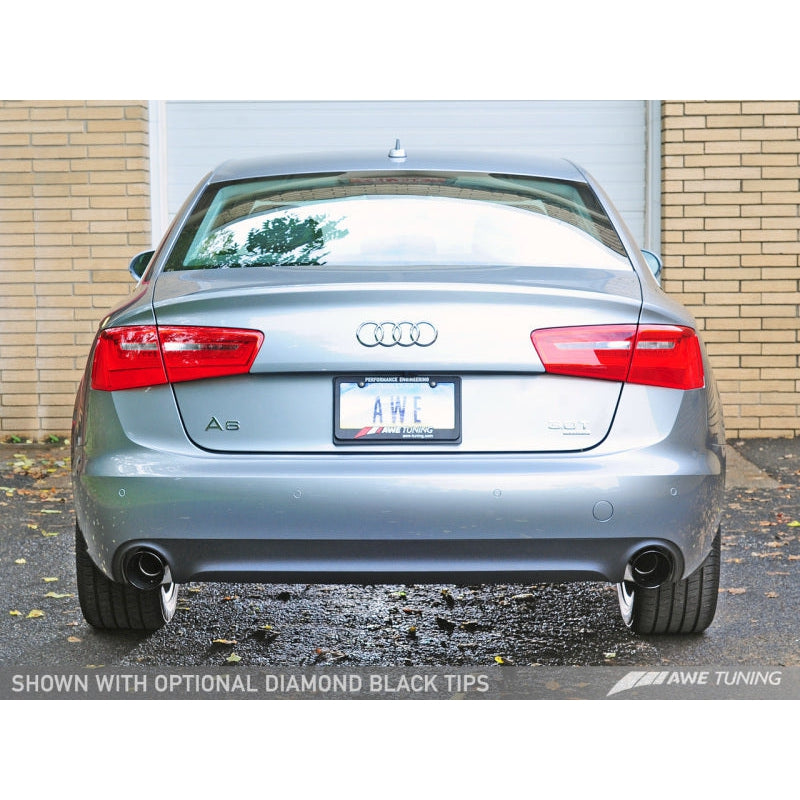 AWE Tuning Audi C7 A6 3.0T Touring Edition Exhaust - Dual Outlet Diamond Black Tips - T1 Motorsports